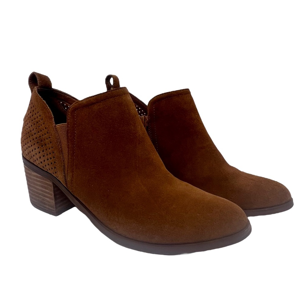 Steve Madden Ruebey & Chestnut Booties Cow Suede Size 7.5